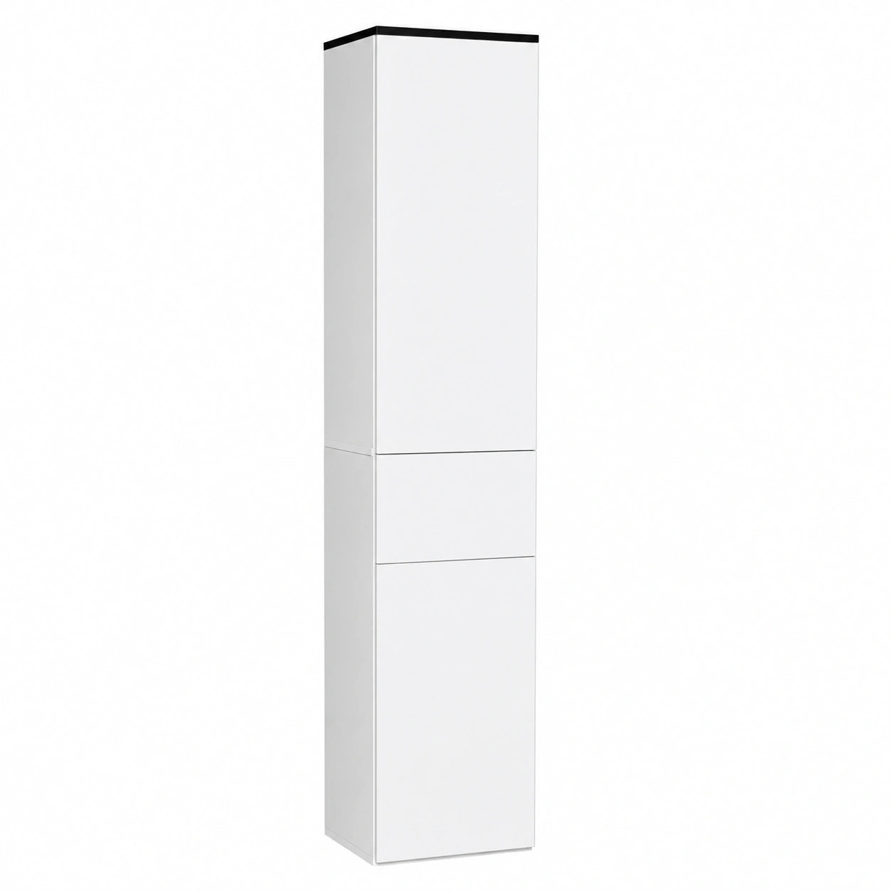kleankin Colonna Bagno con 2 Armadietti e Cassetto, Mobile Bagno Alto, Mobiletto Bagno Salvaspazio con 2 Ante, Ripiani Regolabili in Legno, 30x28x180 cm, Bianco