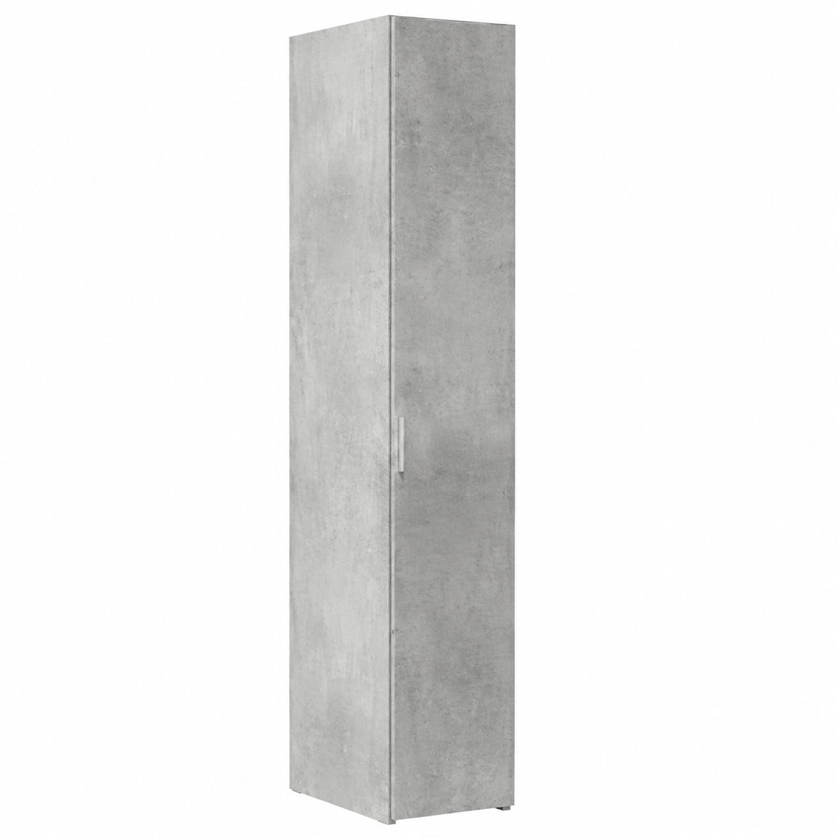 Armadio Alto in Legno Ingegnerizzato 185 cm Grigio Cemento con Ripiani