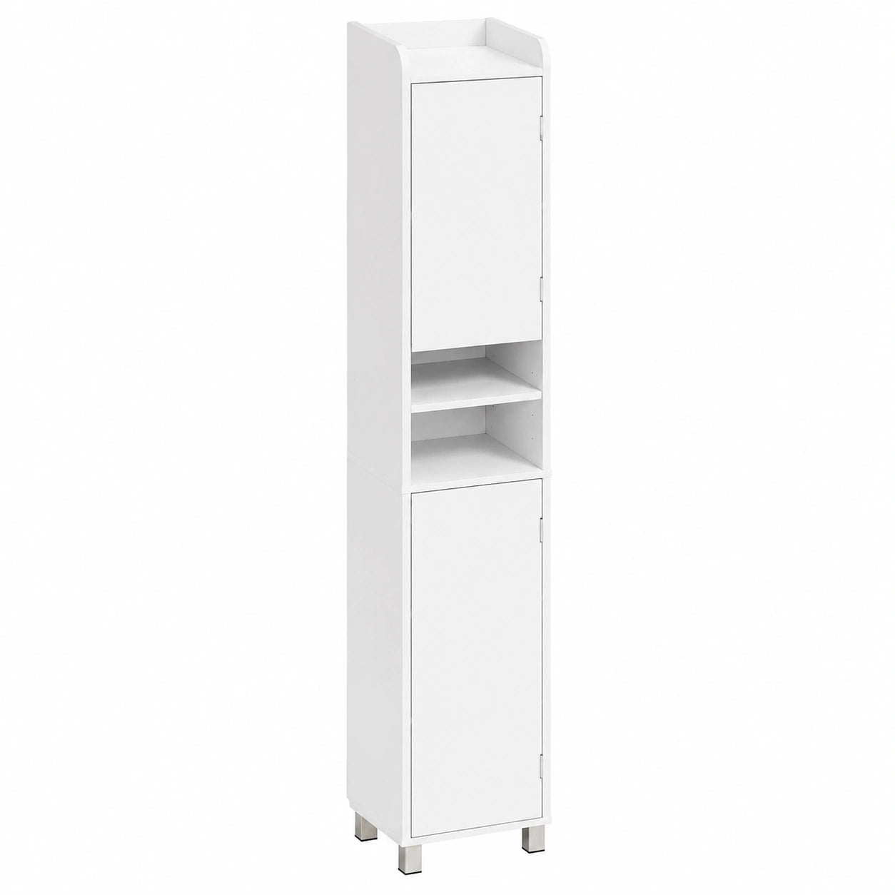 BEWISHOME Mobile da Bagno Alta Capacità con Ripiani Regolabili, Impermeabile, per Bagno e Cucina, Bianco