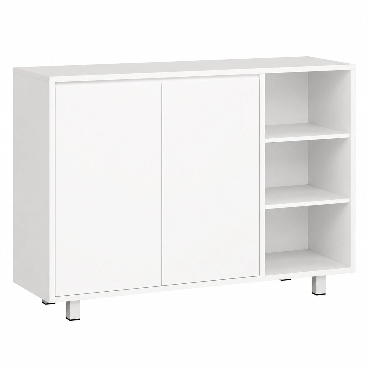 Credenza Bagno Cucina BEWISHOME con Ripiani Regolabili e Scomparti, Spazio Ampio, Bianco 35x100x80 cm