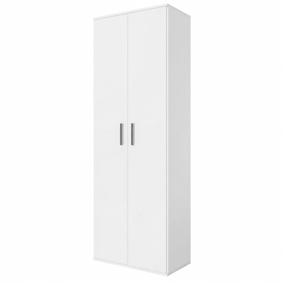 BDW Armadio Salvaspazio, Mobile a 2 Ante con 4 Ripiani, 60x33x176 cm, per Casa e Garage, Colore Bianco