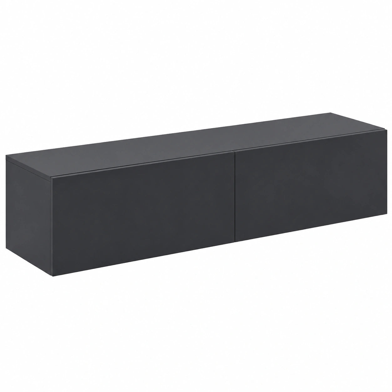 Mobile TV Sospeso con Ante a Ribalta, 2 Scomparti, 140x33x30 cm, Grigio Scuro