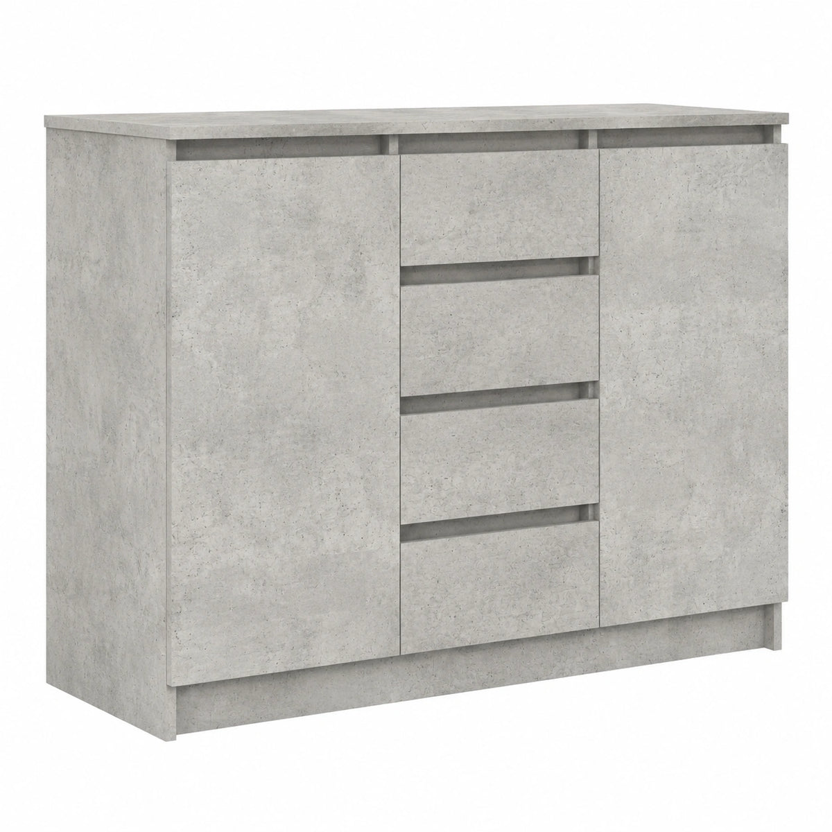 Credenza Moderna con Cassetti in Grigio Cemento 100,5x35x76 cm