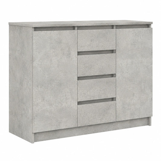 Credenza Moderna con Cassetti in Grigio Cemento 100,5x35x76 cm