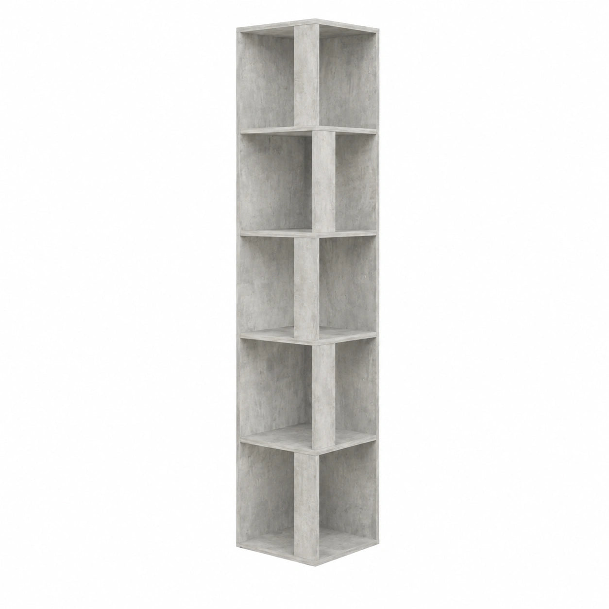 Scaffale Autoportante Grigio Cemento per Libri, Arredo Soggiorno e Ufficio 33x33x164.5 cm in Truciolato