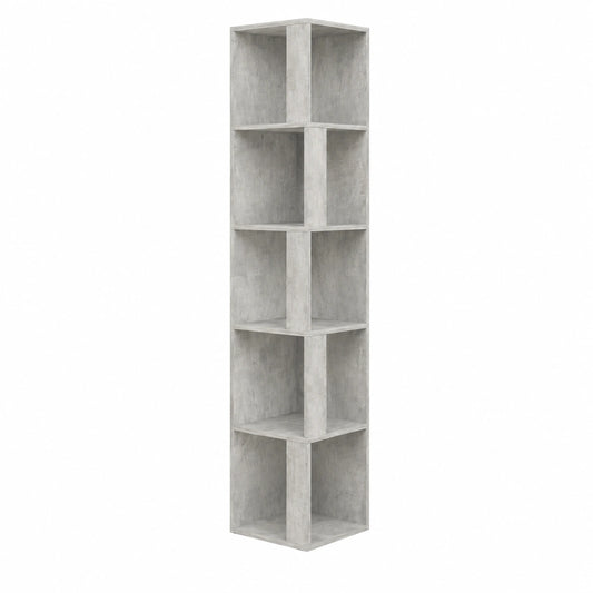 Scaffale Autoportante Grigio Cemento per Libri, Arredo Soggiorno e Ufficio 33x33x164.5 cm in Truciolato