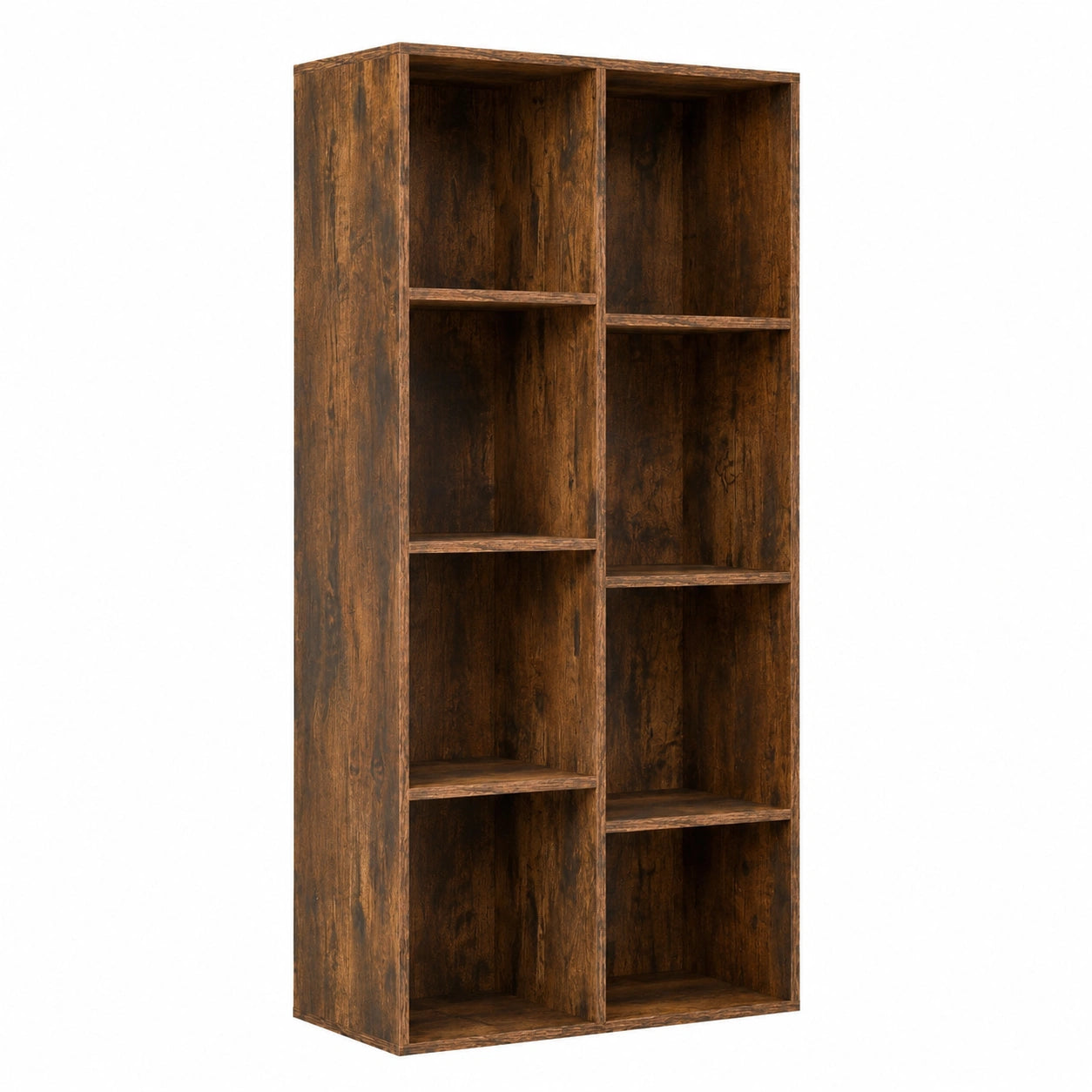 Libreria a Cubi in Legno con Dispositivi Antiribaltamento, per Soggiorno e Ufficio, Marrone