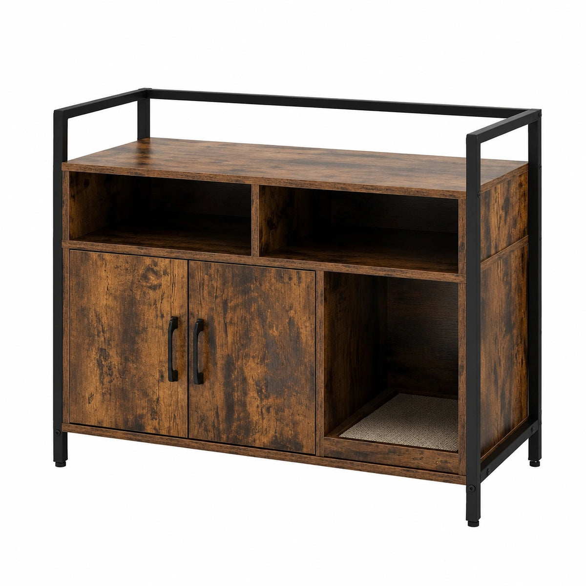 COSTWAY Armadietto per Lettiera Gatti con Ripiani Versatili, Mobile Multiuso per Casa, 82,5 x 51 x 51 cm, Capacità 50 kg, Colore Marrone
